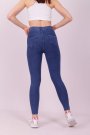 Kadın Lacivert Kot Pantolon Görünümlü Yüksek Bel Pamuklu Günlük Tayt