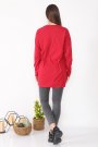 Karakter Baskılı Salaş Tasarım Kırmızı Uzun Kadın Sweatshirt
